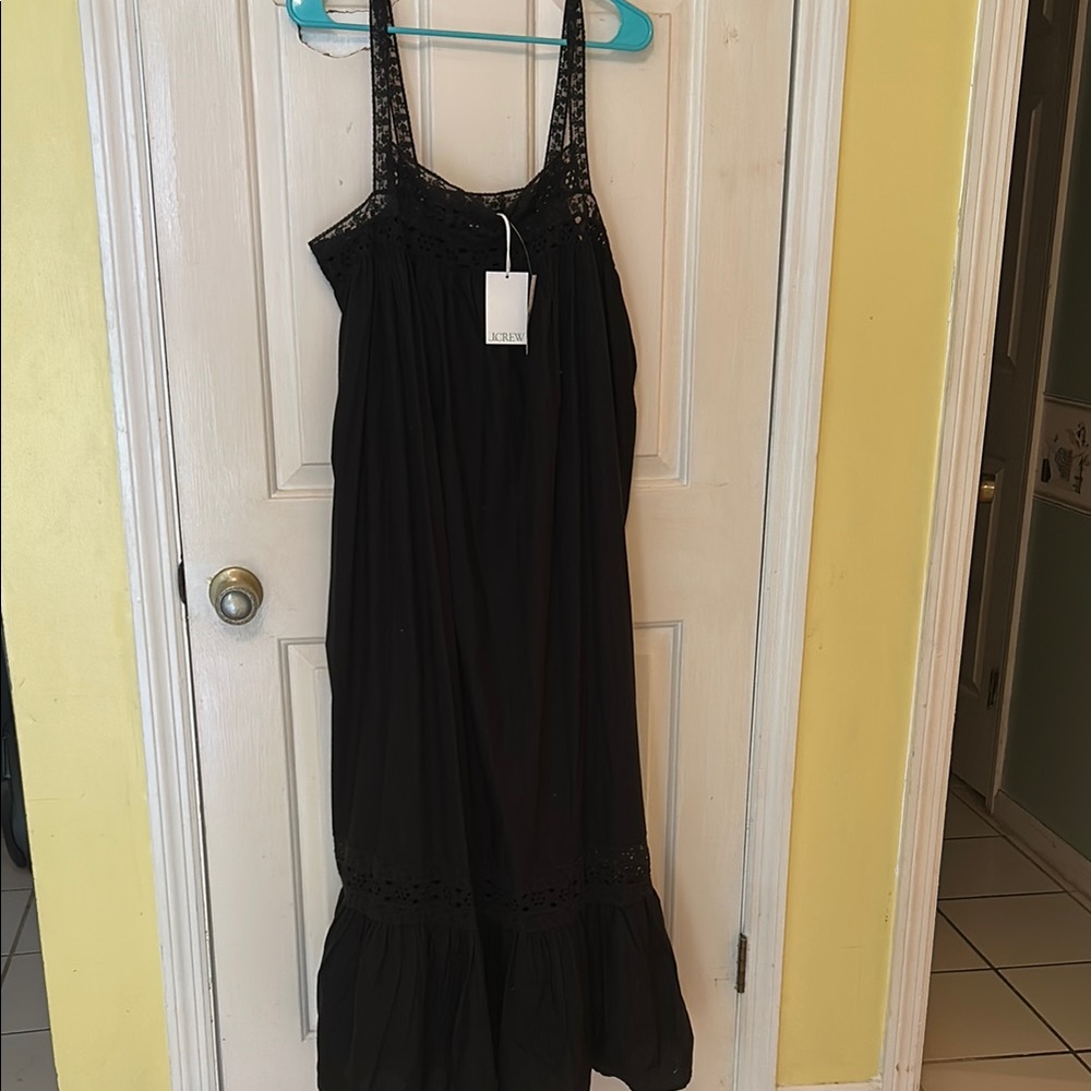 J. Crew Black Spaghetti Strap Maxi Sundress